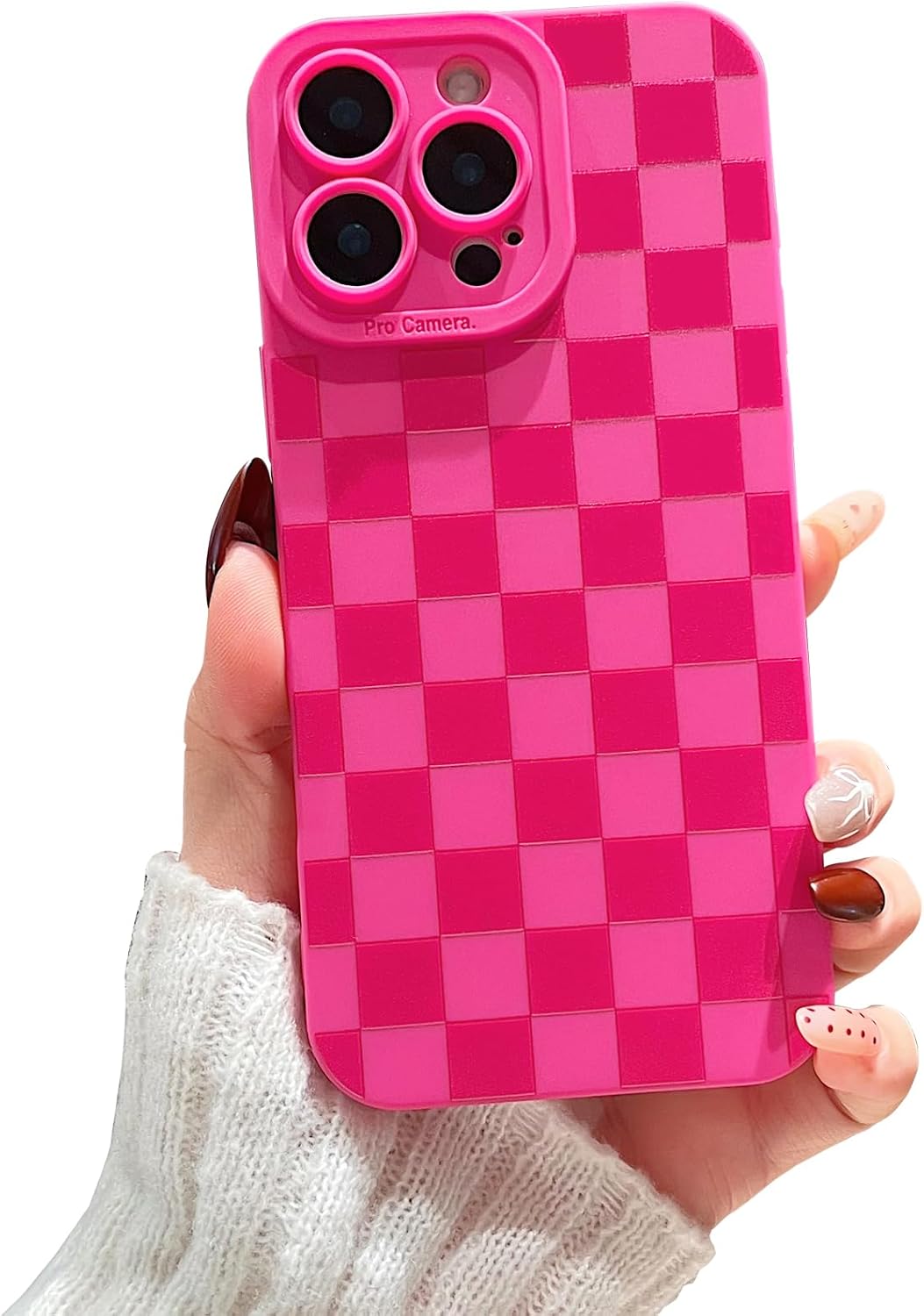 Checkerboard‑Pattern Anti‑Yellow TPU Phone Case