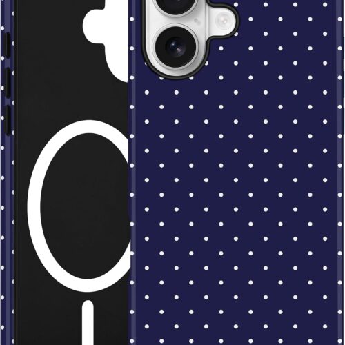 Magnet‑Equipped Polka‑Dot Slim Phone Case