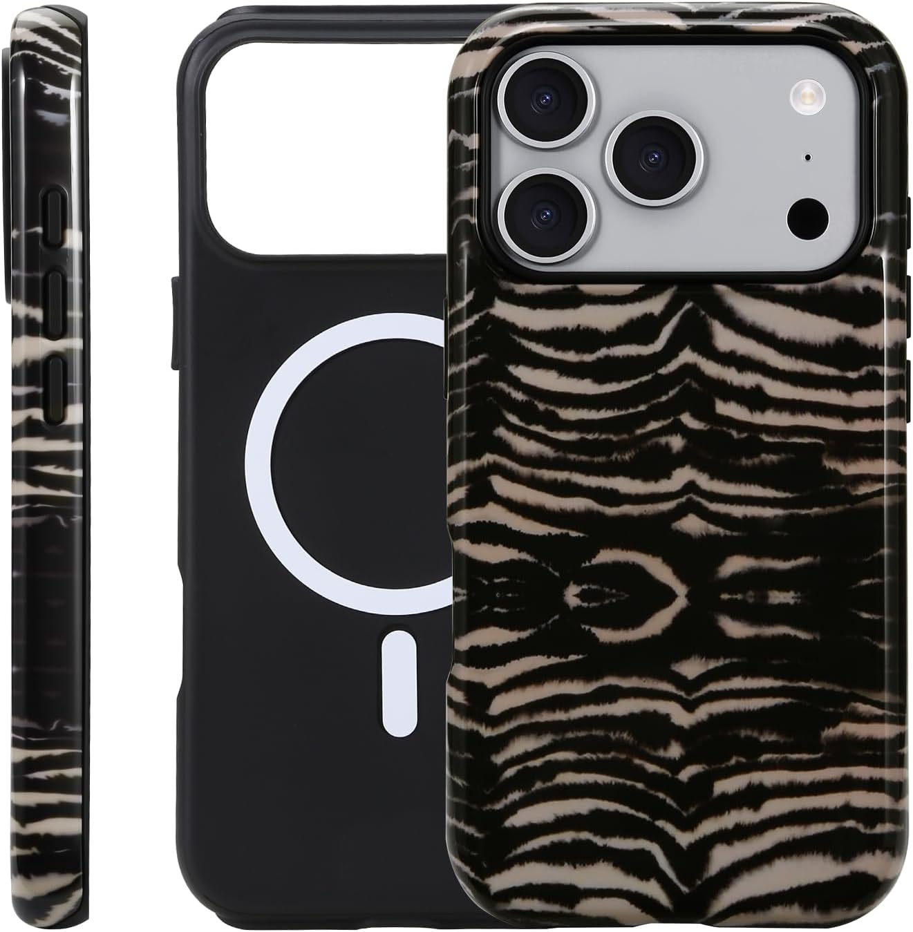 Gradient Tiger‑Stripe Magnetic Dual‑Layer Phone Case