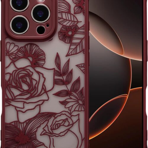 Integrated‑Floral‑Print Matte TPU Phone Case